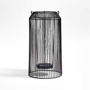 Crate&Barrel Austell Black Metal Lantern – Large Modern – Discontinued NWT